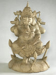 Wood Seated Ganesh Statue 13" - Routes Gallery