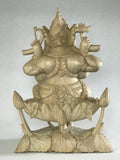 Wood Seated Ganesh Statue 13" - Routes Gallery