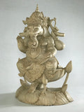 Wood Seated Ganesh Statue 13" - Routes Gallery