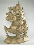 Wood Seated Ganesh Statue 13" - Routes Gallery