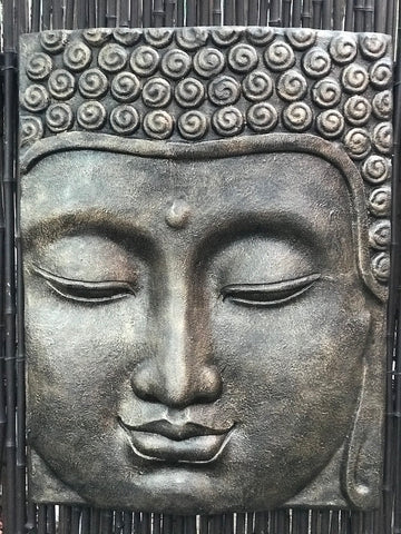 Buddha Face Panel Relief 32" - Routes Gallery