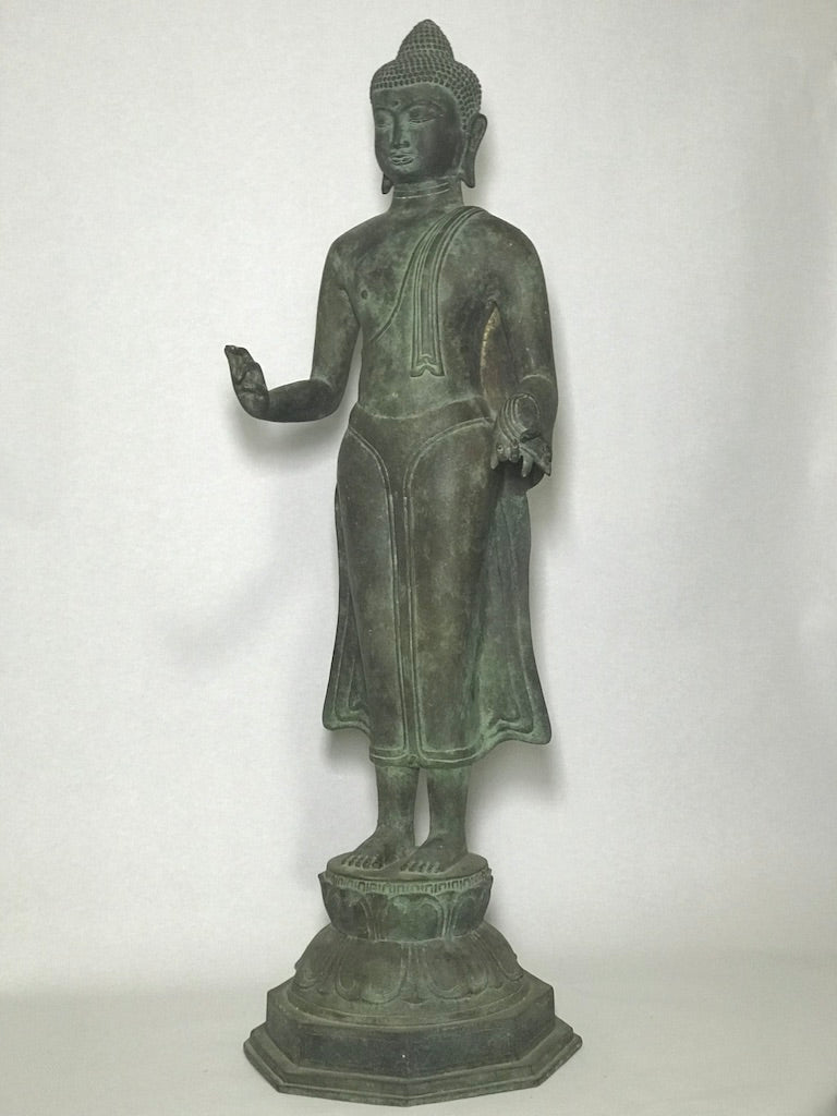 Brass Standing Teaching Buddha Statue 36" - Routes Gallery