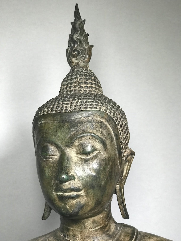 Brass Earth Witness Utong Buddha Statue 30" - Routes Gallery