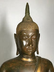 Brass Thai Ayutthaya Buddha Statue 25" - Routes Gallery