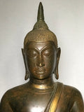 Brass Thai Ayutthaya Buddha Statue 25" - Routes Gallery