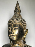 Wood Meditating Lanna Thai Buddha Statue 26" - Routes Gallery