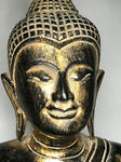 Wood Meditating Lanna Thai Buddha Statue 26" - Routes Gallery