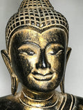 Wood Meditating Lanna Thai Buddha Statue 26" - Routes Gallery