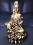 Brass Quan Yin Holding Vase with Nectar 4" - Routes Gallery