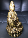 Brass Quan Yin Holding Vase with Nectar 4" - Routes Gallery
