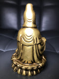 Brass Quan Yin Holding Vase with Nectar 4" - Routes Gallery