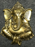 Brass Ganesh Wall Hanging 8.5" - Routes Gallery