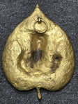 Brass Ganesh On Bodhi Leaf Wall Hanging 8" - Routes Gallery