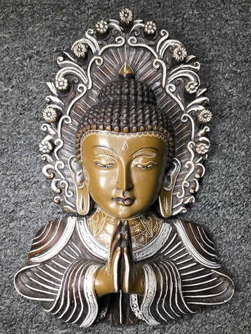 Buddha Bust Namaste Wall Hanging 9.5" - Routes Gallery