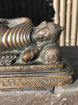 Brass Reclining Paranirvana Buddha Statue 9.5" - Routes Gallery