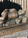Brass Reclining Paranirvana Buddha Statue 9.5" - Routes Gallery
