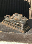 Brass Reclining Paranirvana Buddha Statue 9.5" - Routes Gallery