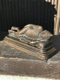 Brass Reclining Paranirvana Buddha Statue 9.5" - Routes Gallery