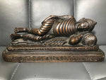 Brass Reclining Paranirvana Buddha Statue 9.5" - Routes Gallery