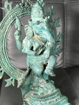 Brass Dancing Ganesh Statue 7.5" - Routes Gallery