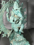 Brass Dancing Ganesh Statue 7.5" - Routes Gallery