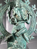 Brass Dancing Ganesh Statue 7.5" - Routes Gallery