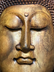Wood Buddha Face Mask Wall Hanging 20" - Routes Gallery