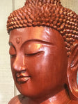 Wood Dharmachakra Buddha Statue 39" - Routes Gallery