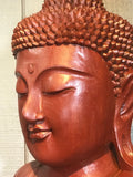 Wood Dharmachakra Buddha Statue 39" - Routes Gallery