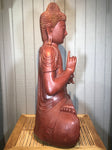 Wood Dharmachakra Buddha Statue 39" - Routes Gallery