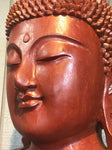 Wood Dharmachakra Buddha Statue 39" - Routes Gallery
