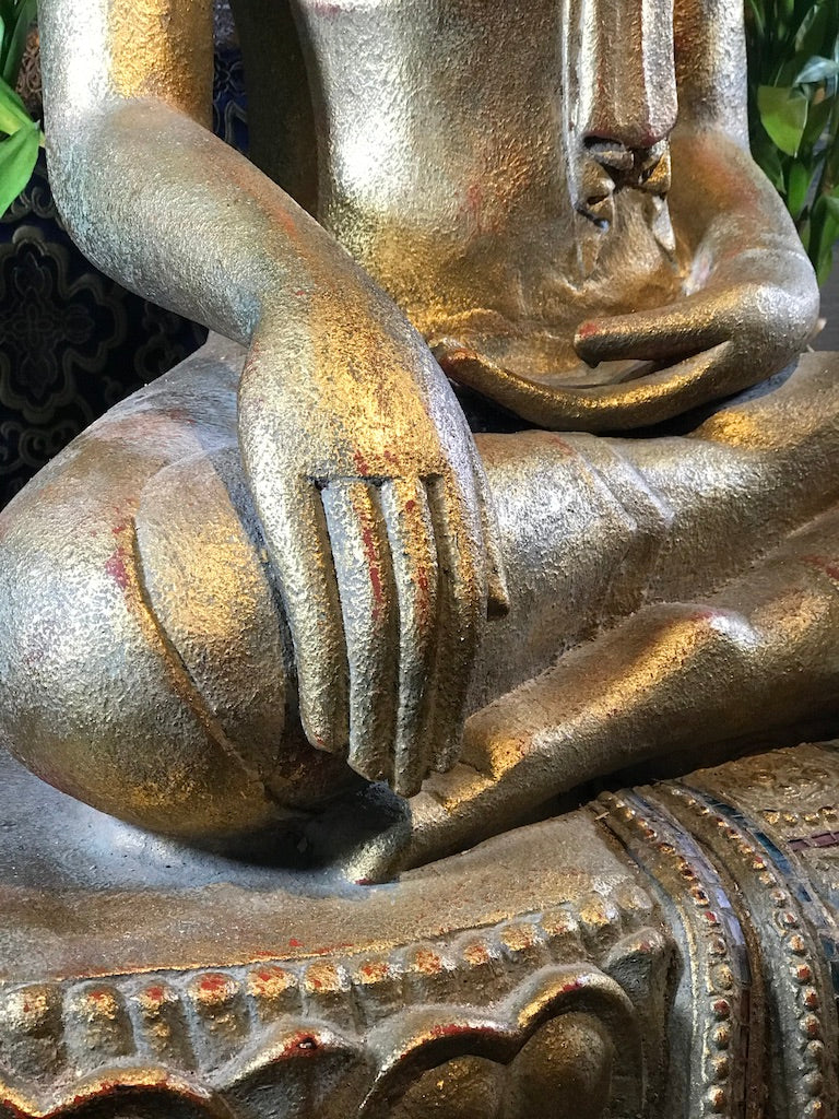 Wood Sukhothai Earth Witness Buddha Statue 40" - Routes Gallery