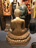 Wood Sukhothai Earth Witness Buddha Statue 40" - Routes Gallery