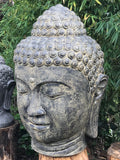 Large Stone Garden Buddha Head 50" - Routes Gallery