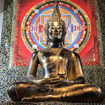 Wood Sukhothai Meditation Buddha Statue 40" - Routes Gallery