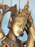 Wood Saraswati Statue 42" - Routes Gallery