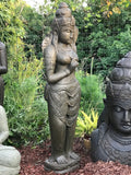 Stone Standing Dewi Sri / Shri Devi Statue 58" - Routes Gallery