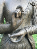 Stone Standing Dharmachakra Buddha 60" - Routes Gallery