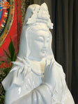 Porcelain Seated Quan Yin Statue 20.5" - Routes Gallery