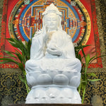 Porcelain Seated Quan Yin Statue 20.5" - Routes Gallery