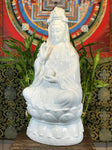 Porcelain Seated Quan Yin Statue 20.5" - Routes Gallery