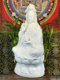 Porcelain Seated Quan Yin Statue 20.5" - Routes Gallery