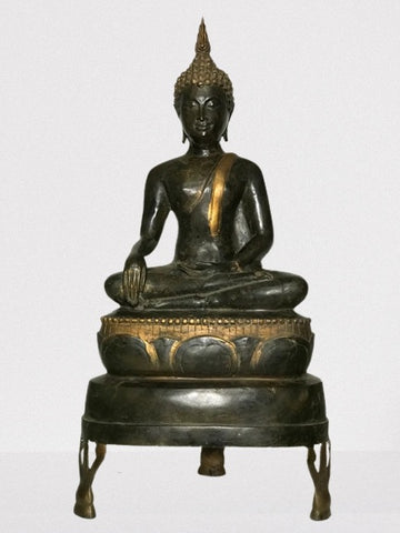 Sukhothai Earth Touching Buddha Statue 29" - Routes Gallery