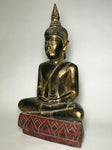 Wood Meditating Lanna Thai Buddha Statue 18" - Routes Gallery