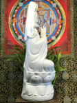 Porcelain Seated Quan Yin Statue 29" - Routes Gallery