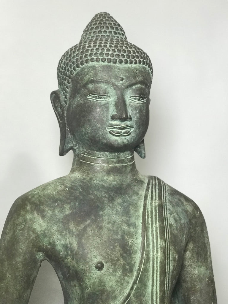 Brass Standing Teaching Buddha Statue 36" - Routes Gallery