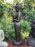 Stone Standing Dharmachakra Buddha 60" - Routes Gallery