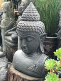 Stone Buddha Bust Garden Statue 39" - Routes Gallery