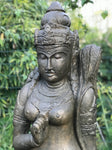 Stone Standing Dewi Sri / Shri Devi Statue 58" - Routes Gallery