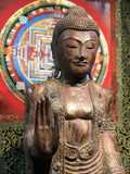 Wood Standing Japanese Style Abhaya Buddha 68" - Routes Gallery